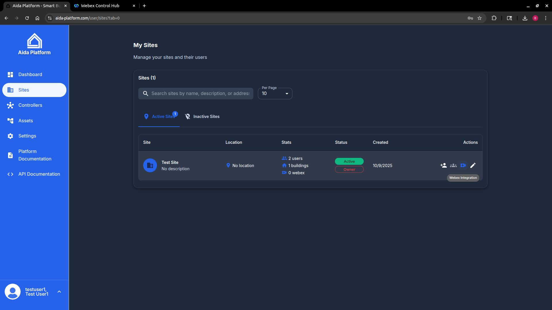 Webex Integration Setup