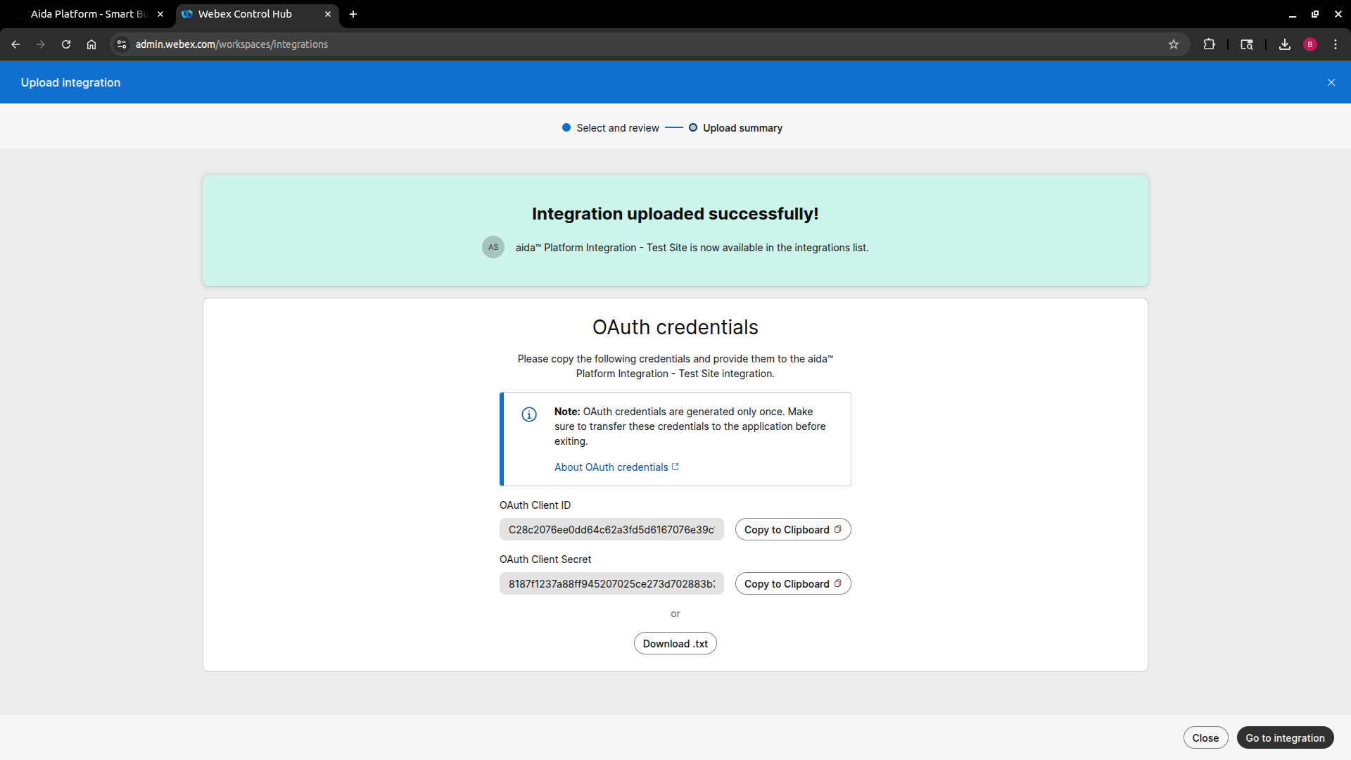 Activate Integration